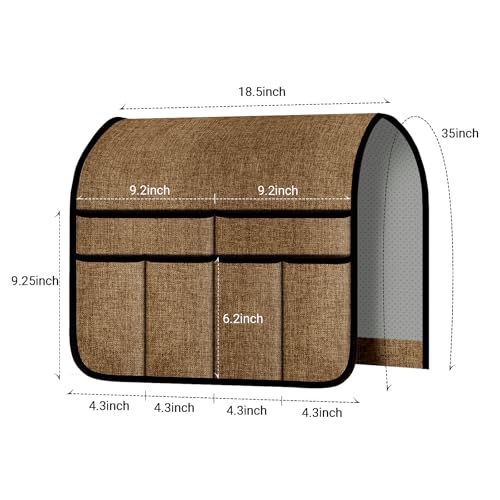 Armchair Caddy & Remote Control Holder for Couch & Recliner | Non-Slip Armrest Organizer with 6 Pockets for TV Remote, Phone, Tablet, Magazine & More, 19 x 35 Inches, Chocolate - color: 6 Pockets - Chocolate
