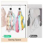 2 Pack Tank Top Hanger, Bra Hangers for Closet Organizer Max 36 Storage Capacity, Space Saving 360°Rotatable Metal Bra Organizer, Closet Organizers and Storage for Tank Top, Bras, Scarf, Purse etc.