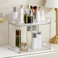 Goderewild 2-Tier Bathroom Counter Organizer, Multi-Purpose Cosmetics Skincare Shelf, Fits A4 Size Makeup Organizer for Office and Vanity Tray, Countertop Storage Solution for Kitchen,Bath.(Clear) - size: 2-Tier