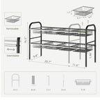 NETEL Under Sink Organizers and Storage, 2 Tier Expandable Under Cabinet Organizer Shelf with 8 Baskets, Expandable Shelf for Cupboard, Kitchen, Bathroom, Shoe Storage Rack - size: 8 Metal Baskets