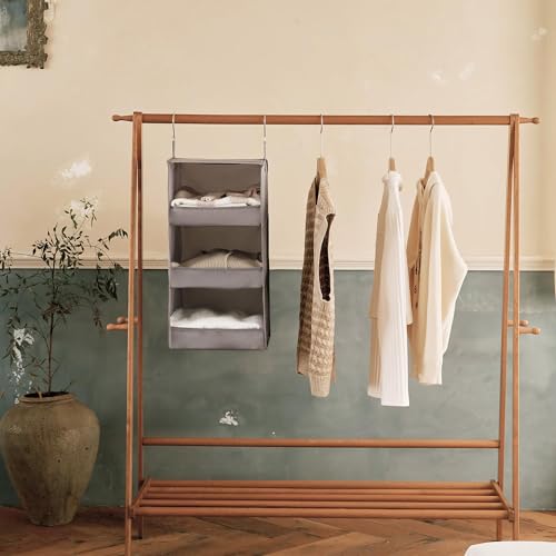 GRANNY SAYS 3-Shelf Hanging Closet Organizer and Storage, Collapsible Hanging Closet Shelves, Hanging Organizer for Closet & RV, Gray, 29 ½" H X 12" W X 12" D, 1-Pack - color: 3-shelf Ash Gray, size: 1-Pack