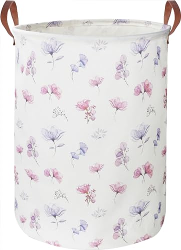 19.7’’ Waterproof Foldable Laundry Basket, Nursery Hamper, Dirty Clothes Hamper, Books Bins, Gift Baskets, Room Decor(Watercolor Flower) - color: Watercolor Flower
