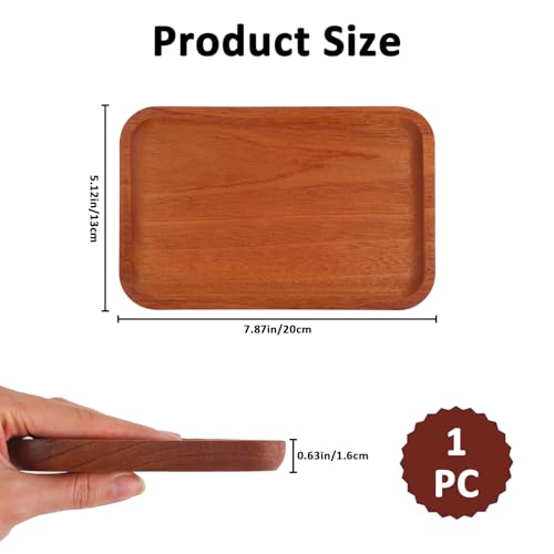 Rectangle Ring Dish Wood Jewelry Tray Trinket Key Decorative Holder Organizer for Necklace Bracelet Display Wedding Party Decor Serving Dishes 7.87 Inch - color: Rectangle