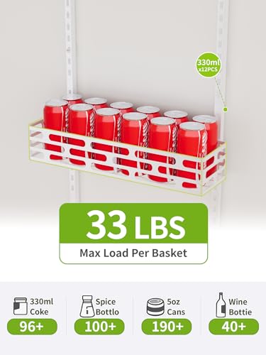Over the Door Pantry Organizer, Over The Door Pantry Organizer Rack and Storage, 9 Tier Metal Hanging Spice Rack Shelves Door, Home & Kitchen Essentials, White - color: WhiteOpenwork, size: 9-Tier
