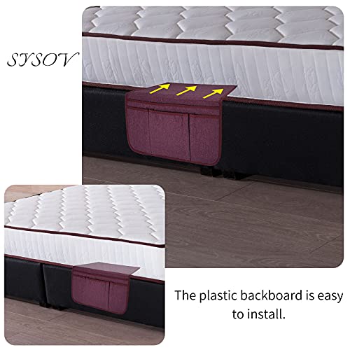 Bedside Caddy Bedside Storage Organizer Magazine Phone Tablet iPad Remote Holder, Organizer Caddy for Home College Dorm Bed, Sofa, Bunk Bed (Purple) - color: Purple