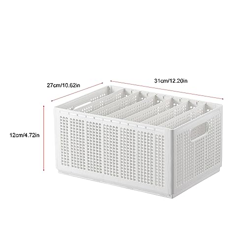 Foldable Closet Organizer with Adjustable Dividers, 7-Grid Wardrobe Storage Bin for Jeans, Sweaters, Pants & Clothes, Mesh Drawer Organizer with Handles (L 7 Grids: 6 Baffles) - size: Large 7 Grids: 6 Baffles