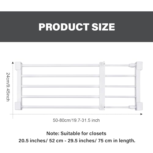 Geetery 4 Pcs Closet Tension Shelf Metal Expandable Closet Shelf Dividers Adjustable DIY Shelf Separators in Closet Tension Rod Storage Rack for Cabinet Kitchen Wardrobe (19.7''-31.5'' X 9.45'') - size: 19.7''-31.5'' x 9.45''