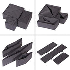 DIOMMELL 12 Pack Foldable Cloth Storage Box Closet Dresser Drawer Organizer Fabric Baskets Bins Containers Divider for Baby Clothes Underwear Bras Socks Lingerie Clothing,Dark Grey 444 - color: Dark Grey
