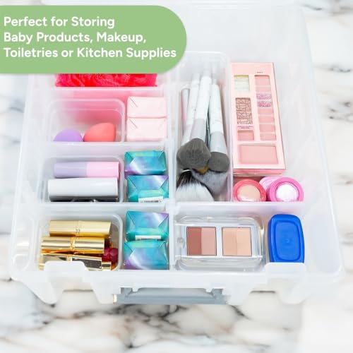 Best Kept Super Satchel Double Deep Compartment Box - Art Storage with 8 Removable Compartments | Smart Closure for Craft Supplies, Home & Office Improvement - style: 8 Removable Dividers Only