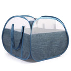 Collapsible Laundry Baskets, Tear Proof Pop Up Laundry Hamper with Large Capacity, Sturdy Foldable Laundry Basket, Easy to Carry Laundry Hamper for Home, Laundry Room, Bedroom, Dorm, Travel Blue - style: Square Blue
