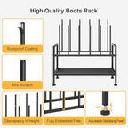 DIMJ Free Standing Shoe Racks - 3-Tier Boot Rack, Black Metal Storage Organizer for Tall Boots, Sneakers, Closet Organizer, Multiuse Shoe Rack, Fits 6 Pairs - size: 1 Pack - 3-Tier