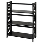 Casual Home Montego 3-Shelf Folding Bookcase, Black - color: Black, size: 3-Shelf Stackable