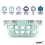 Ello Duraglass 3.4 Cup Round Meal Prep Sets 10Pc, 5 Pack Set- Glass Food Storage Container with Silicone Sleeve and Airtight BPA-Free Plastic Lids, Dishwasher, Microwave, and Freezer Safe, Melon - color: Melon Rounds, size: 3.4 Cup