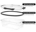 Zulay Kitchen 5 Piece Large 36oz Glass Tupperware Container Set with Lids - Premium BPA Free Borosilicate Glass Food Storage Containers - Leak-Proof Meal Prep - Microwave, Freezer & Oven Safe - Gray