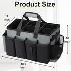 Wearable Large Cleaning Caddy Bag for Housekeeper, Clean Supply Organizer with Adjustable Shoulder, Waist & Handle Straps, Detailing Bag for Kitchen Supplies (Black&Gray) - color: Black&Gray