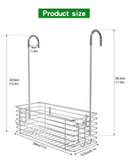 Over Door Shower Caddy, Stainless Steel Bathroom Organizer with Rotating Hooks, Hanging Storage Basket for Shampoo - size: single layer