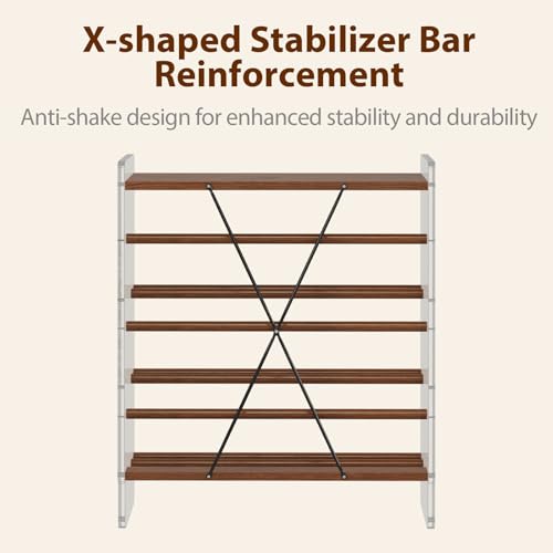 Shoe Rack, 4-Tier Slanted Shoe Storage Shelf, Narrow Shoe Rack for Entryway, Solid Wood and Acrylic Shoe Stand, Slim Shoe Shelf with Wooden Top ，Suitable for Bedrooms and Living Rooms - size: 72