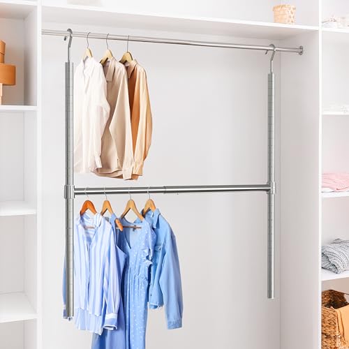 Simple Houseware Adjustable Closet Hanging Rod, Chrome - color: Chrome, size: 1 Pack