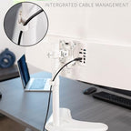 VIVO Single Monitor Desk Stand, Holds Screens up to 32 inch Regular and 38 inch Ultrawide, Freestanding VESA Steel Mount Base, Adjustable Height, Tilt, Swivel, Rotation, White, STAND-V001HW - color: White, size: 18" Tall