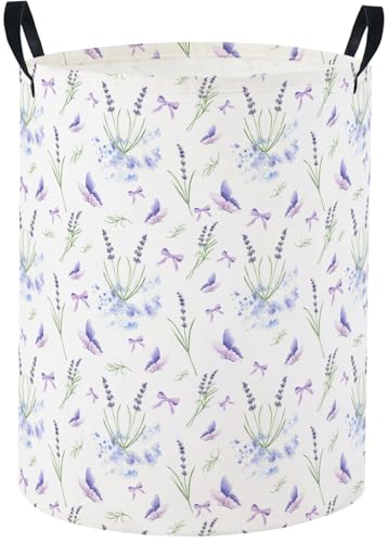 Baby Laundry Basket Baby Nursery Hamper Kids Laundry Basket Toy Storage Bin for Boys Room Decor Gift Baskets for Bedroom Bathroom(Lavender) - color: Lavender