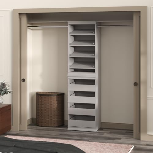 ClosetMaid 4598 Modular Storage Stackable Unit with 4 Drawers, Taupe - color: Taupe