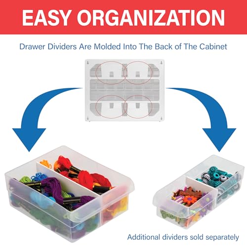 Akro-Mils 24-Drawer Plastic Drawer Storage Cabinet for Garage Organization, Bead Organizer, Building Bricks Storage, Teacher Toolbox, Makeup Organizer, 20" W x 6" D x 16" H, 10124 White - color: White, size: 24 Drawer, style: 1 Pack