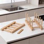 Kunovo Bamboo Dish Rack,Pot lid/Plate/Cutting Board Organizer for Kitchen cabinets,Bottle Drying Holder… (4G) - color: 4g