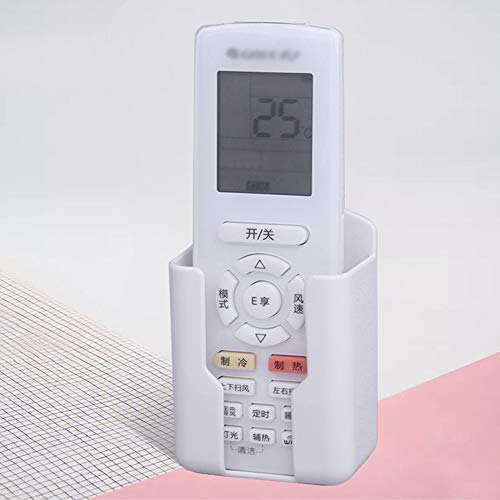 Pack of 2 Fashion Remote Control Holders Self Adhesive Wall Mount Air Conditioner Media Storage Racks Organizers (White)
