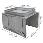 Shanrya Sofa Armrest Organizer Caddy, 4 Pockets Couch Armchair Caddy TV Gray