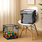 6 Pack Popup Laundry Hamper Collapsible Mesh Laundry Baskets with Handles, Portable Dirty Clothes Baskets Single Layer Foldable Clothes Hamper for Washing Storage, Dorm and Travel Use (Black,13 Inch)