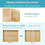 Vtopmart 8 Pack Shallow Drawer Dividers, 2.36" High 12.5"-20.8" Adjustable Expandable Kitchen Drawer Organizer, Clear Plastic Organizer Separators for Flatware, Utensil, Cutlery, Underwear, Clothes - size: 2.36" H, 12.5"-20.8" L