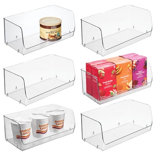 iDesign Stackable Open-Front Storage Bins for Kitchen and Pantry Organization - Set of 6 - Clear - style: Pack of 6
