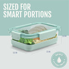 Ello Duraglass 3.4 Cup Meal Prep Sets 10Pc, 5 Pack Set- Glass Food Storage Container with Silicone Boot and Airtight BPA-Free Plastic Lids, Dishwasher, Microwave, and Freezer Safe, Garden Goals - color: Garden Goals with Boot, size: 3.4 Cup