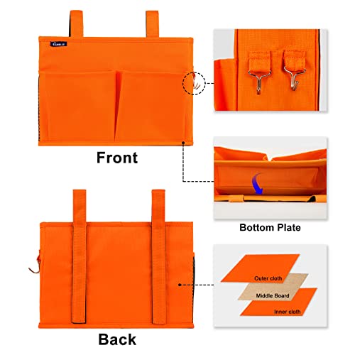 Surblue Caddy Hanging Organizer Bedside Storage Bag for Bunk and Hospital Beds, Orange, Small - color: Orange, size: Small