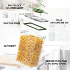 4-Pack Airtight Pantry Containers, 1.9 QT / 1.8 L Clear Food Storage Jars with Leakproof Twist-Lock Lids, Detachable Lid for Easy Cleaning, Cereal, Pasta, Rice, Oats, Snack Storage -Black - color: Black