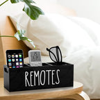 Remote Holder for Table, 3 Slots Wooden TV Remote Control Holder, Bedside Remote Control Storage Organizer - 10" x 3.3" x 3.3" Black - color: Black - 3 slot