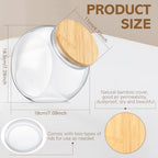 Teenyyou 1 Pack Dryer Ball Holder for Laundry Room Plastic Laundry Pods Container 0.56 Gallon Bathroom Jar Container Dishwasher Pods Detergent Organization Dispenser with Bamboo Lid