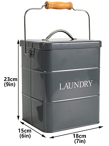 Laundry Powder Bin, Washing Powder Storage Tin with Scoop, Airtight Lid & Handles, Laundry Detergent Powder Storage Box - Perfect for Holding Pods Tablets Capsules Powder Detergent-Gray - color: Gray