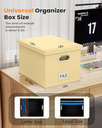 Oterri Storage File Box(New) (Cream-yellow(Leather), 1 pack), AM03118 - color: Cream-yellow(Leather), size: 1 pack