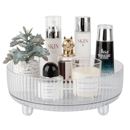 Anyoifax 360 Rotating Makeup Organizer Perfume Tray Skincare Holder Spinning Cosmetic Storage Bathroom Countertop Organizer Lazy Susan Turntable for Dresser, Vanity, Kitchen, Large Clear - color: Clear, size: 11"