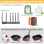 Kitchen Cutting Board Organizer Rack, 5-Slot Storage Holder for Boards, Bakeware, Cookie Sheets (1pc Black) - color: 1pc Black