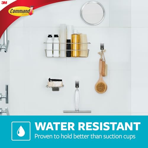 Command Shower Caddy Matte Black with Water Resistant Strips, Bathroom Organizer, Holds up to 6.5 lbs - color: Matte Black, size: 13"D x 6.38"W x 4.25"H