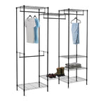 Amazon Basics Closet Organizer, Metal Rack with Shelves and Hanging Rod, 70" W x 18" D x 76" H, Black - size: 70W x18D x 76H inch