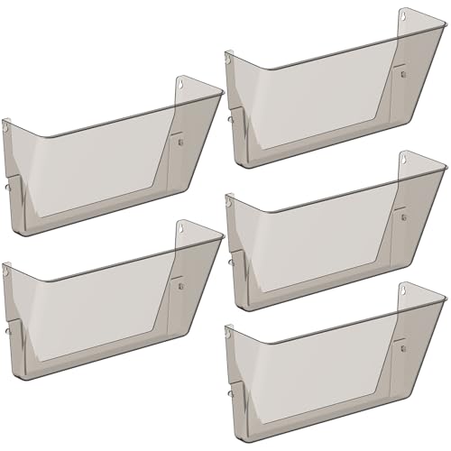 Gawerk Clear Acrylic Single Pocket, Plastic Hanging Wall Mount File Holder for Office Home (Gray, 5 Pack) - color: Gray, size: 5 Pack