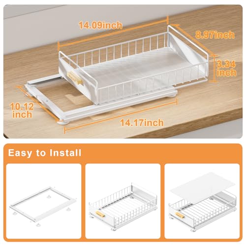 Under Sink Organizer, 2 Packs Under Sink Organizers and Storage, Slide Out Pull Out Cabinet Organizer Shelf with Metal Drawers for Kitchen Bathroom Pantry, White - color: White, size: 2 Pack Single Layer
