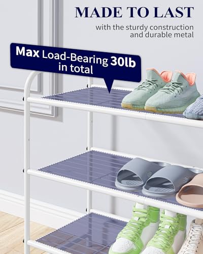 Kitsure Shoe Rack - Stainless Steel Shoe Organizer, Sturdy Shoe Rack for Closet and Front Door Entrance, Free Standing Shoe Shelf, Closet Organizers and Storage, 25.6" Wide - 3 Tier, White - color: White, size: 25.6" Wide - 3 Tier