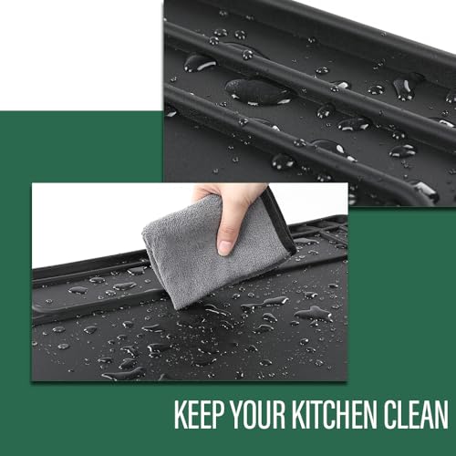 GRAND ORANGE Waterproof Under Sink Liner Mat for Kitchen Bathroom -28” x 19" -Durable, Flexible Tray – Home undersink Organizer Must Haves Black