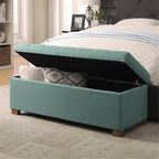 HomePop Large Storage Ottoman Bench with Lift Off Lid, Teal 46" x 18" x 18" - color: Teal