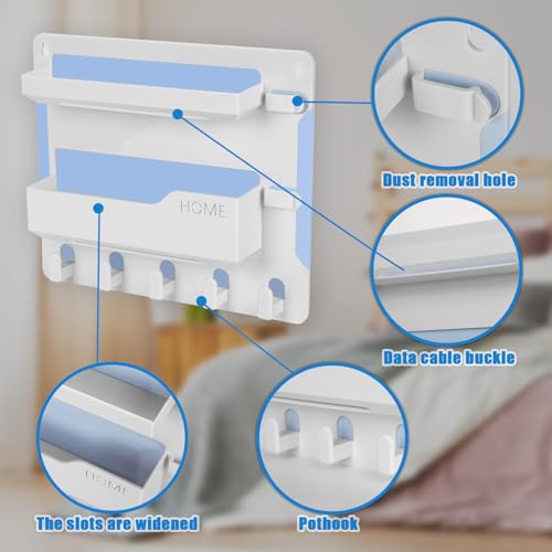 YONGAIJIA Bedside Wall Mount Shelf, Adhesive Bedside Organizer for Remote、Phone、Glasses. Bedside Accessories Storage Suitable for College Dorm 、bunk Bed 、 Bedroom、Rv（White） - color: White
