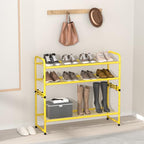 SUFAUY 2-Tier 33" Wide Shoe Rack, Closet Metal Wire, Stackable, Gold - color: Gold, size: 2 Tier